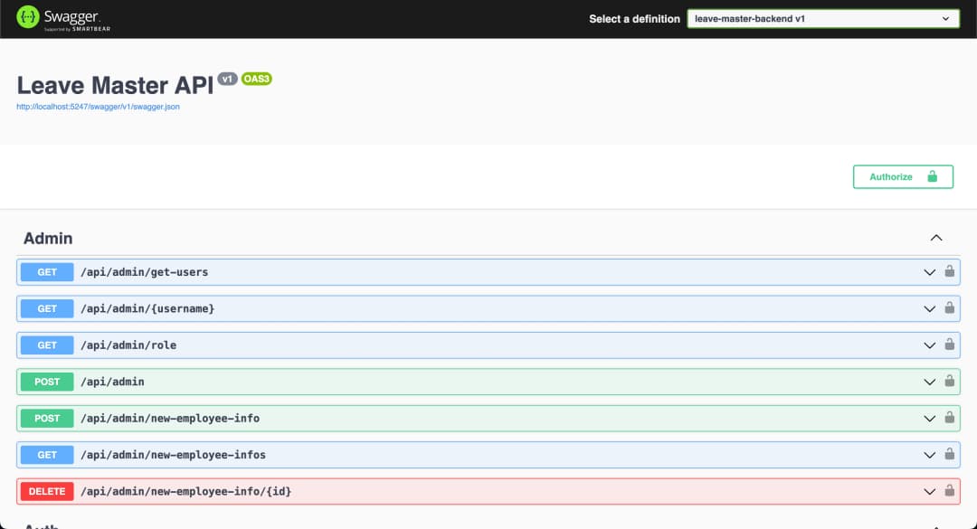 Leave Master - ASP.NET Core Backend - Image 1