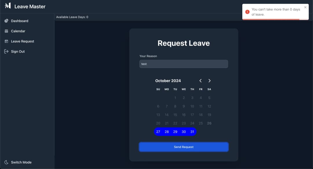 Leave Master - Frontend Uygulaması - Image 5